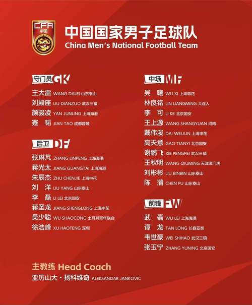 中国足球队人员名单