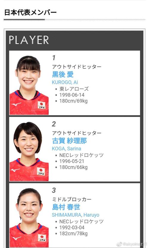 2021东京奥运会女排人员名单